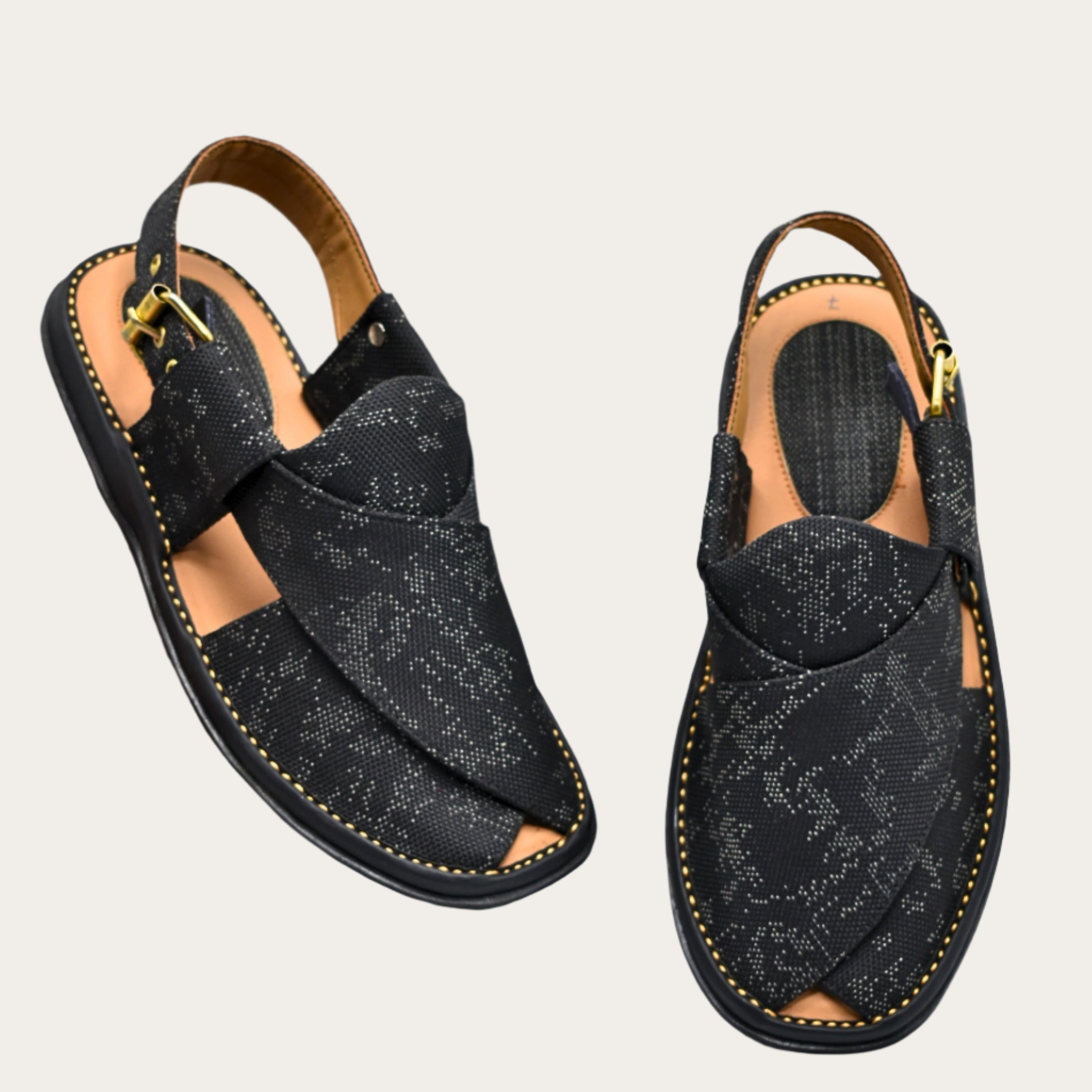 GoGo Black Fabric chappal
