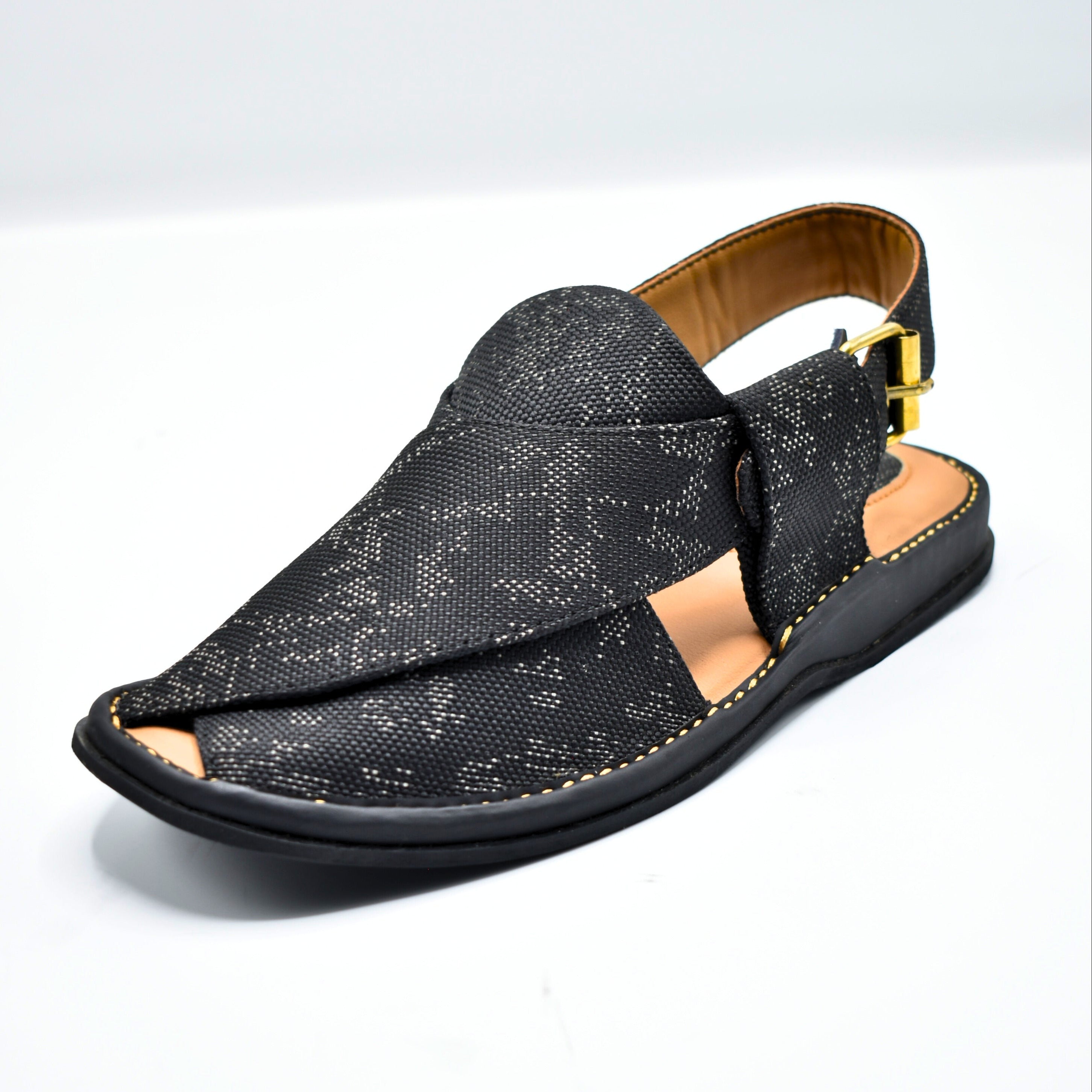 GoGo Black Fabric chappal