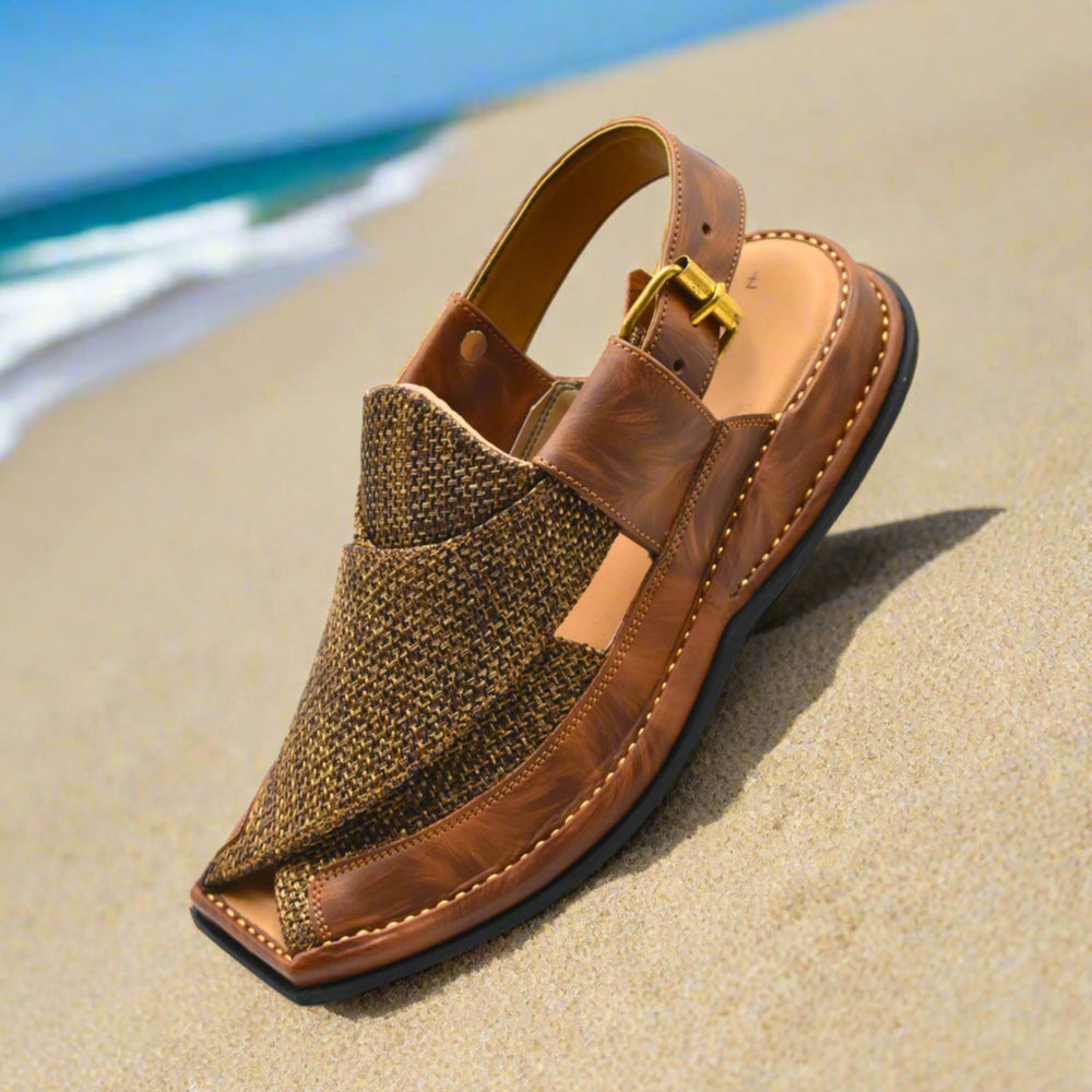 Pihno Fabric Blue Zalmi Chappal