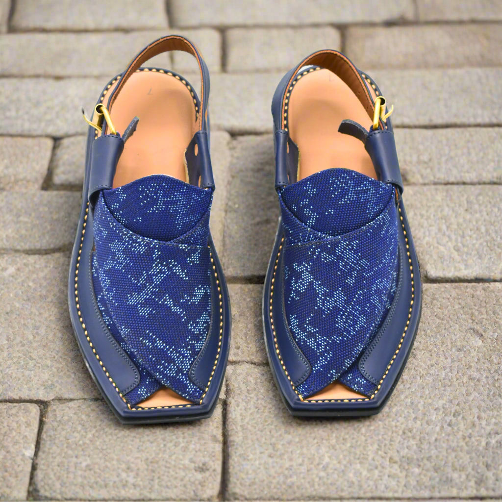 Pihno Fabric Blue Zalmi Chappal