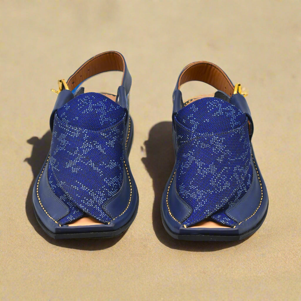Pihno Fabric Blue Zalmi Chappal
