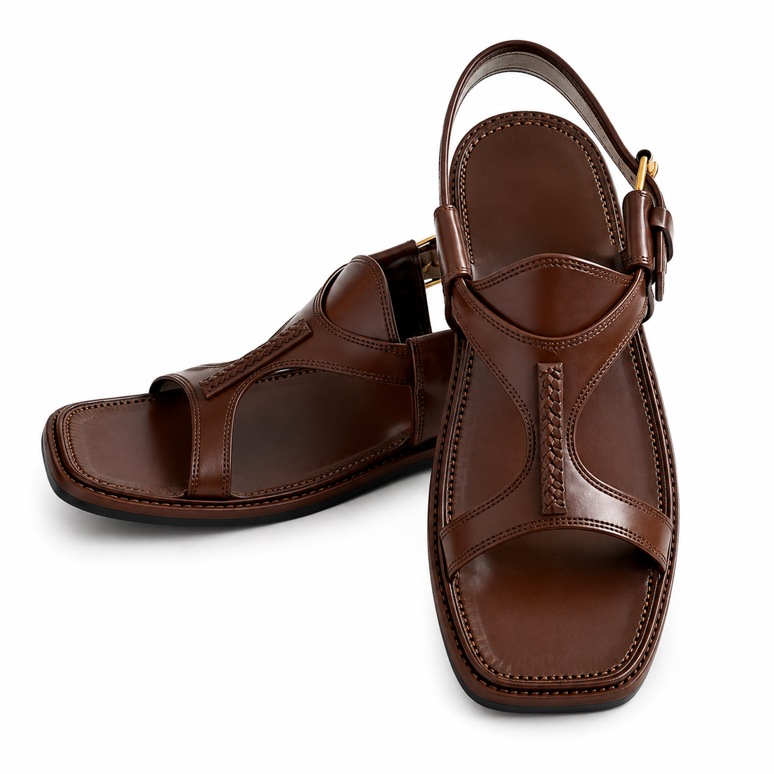 Pihno Premium Panjedar Sandal Dark Brown)