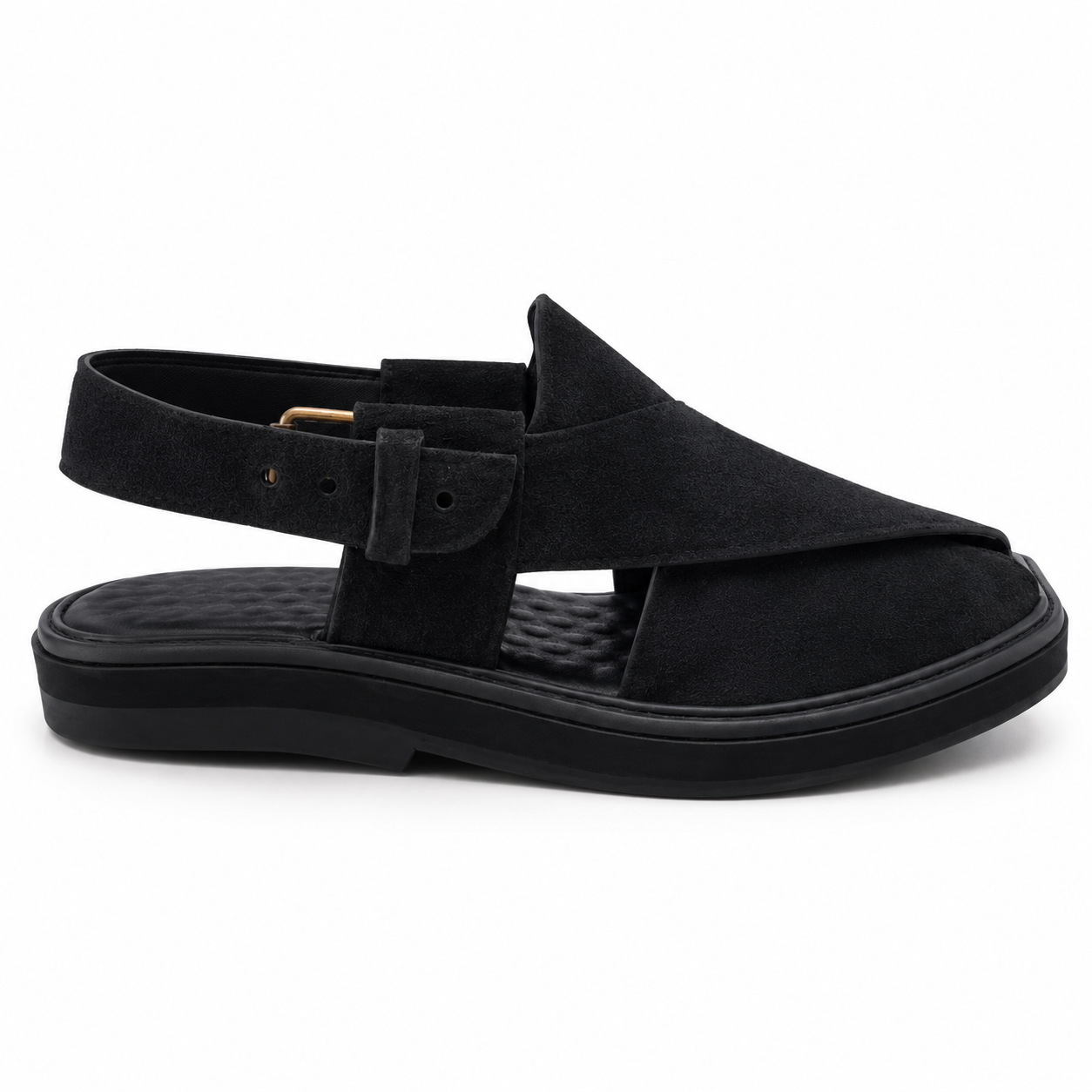 Suede leather Peshawari Sandal ( Black )