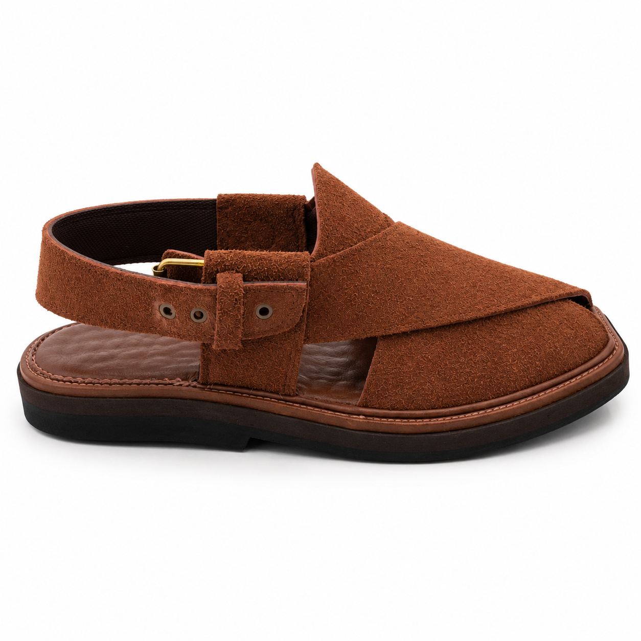 Suede leather Peshawari Sandal ( Light brown )