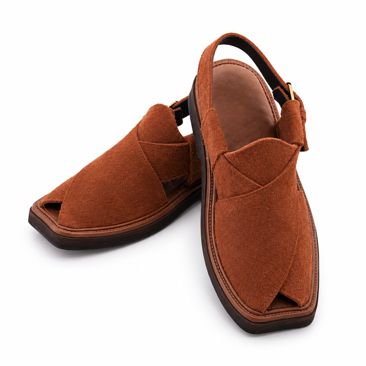 Suede leather Peshawari Sandal ( Light brown )