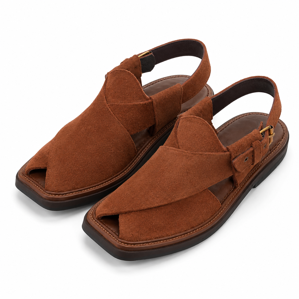 Suede leather Peshawari Sandal ( Light brown )