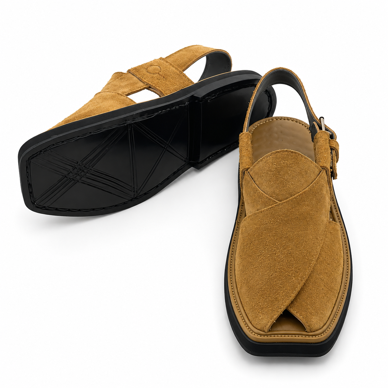 Suede leather Peshawari Sandal ( light Green )