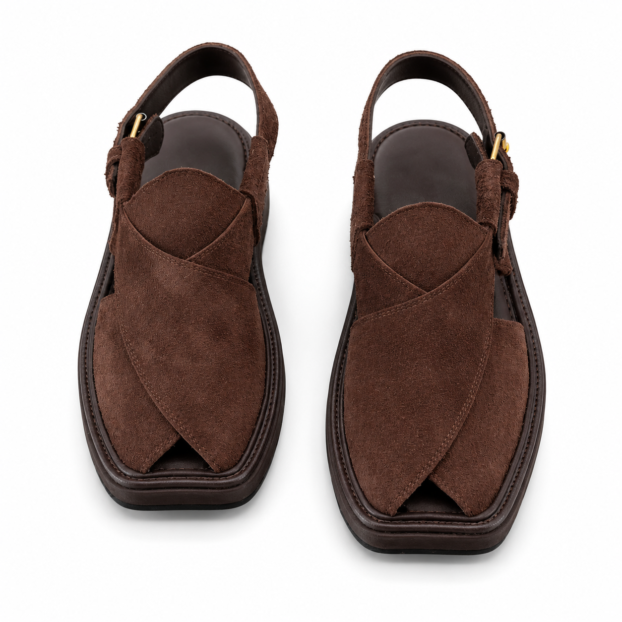 Suede leather Peshawari Sandal ( Dark Brown )