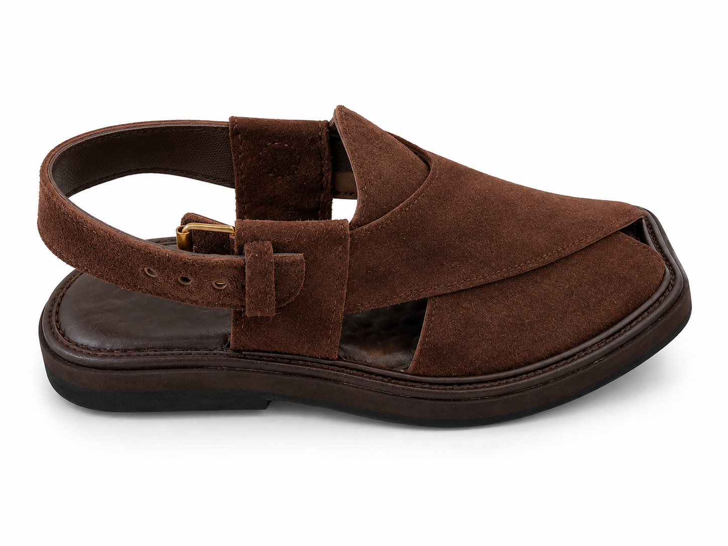Suede leather Peshawari Sandal ( Dark Brown )