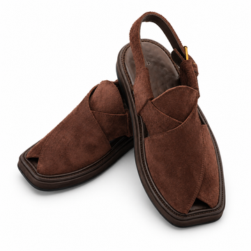 Suede leather Peshawari Sandal ( Dark Brown )