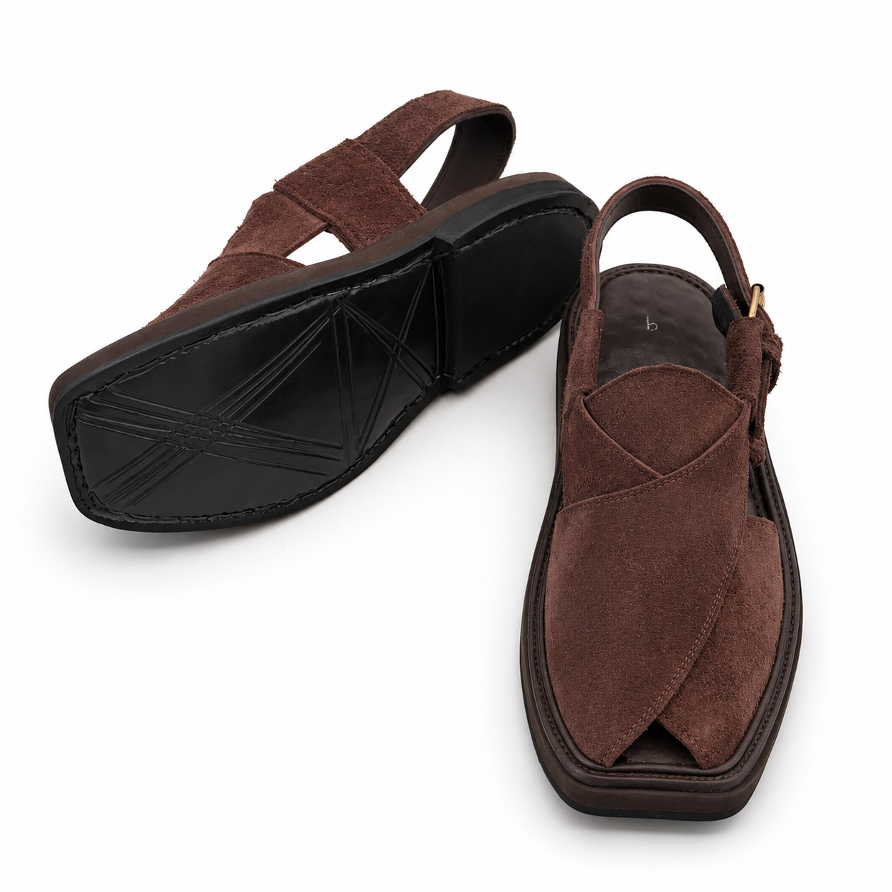 Suede leather Peshawari Sandal ( Dark Brown )