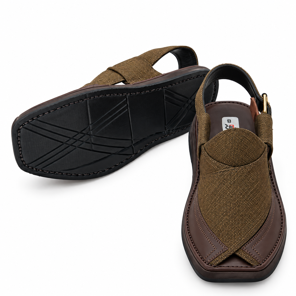 Pihno Brown Kapttan Fabric Sandal ( Washable & Polishable )