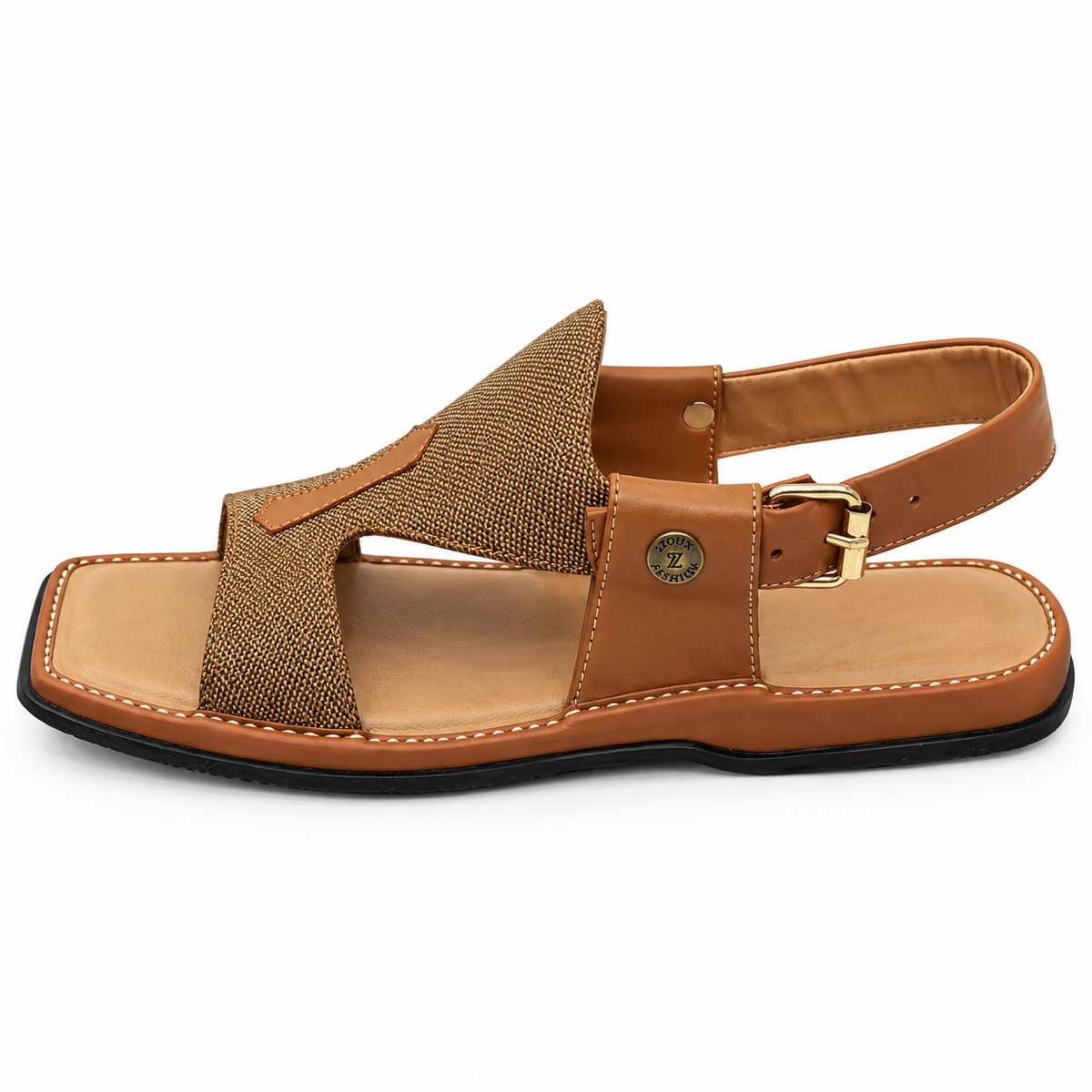 Pihno Camel Panjedar Chappal (fabric)