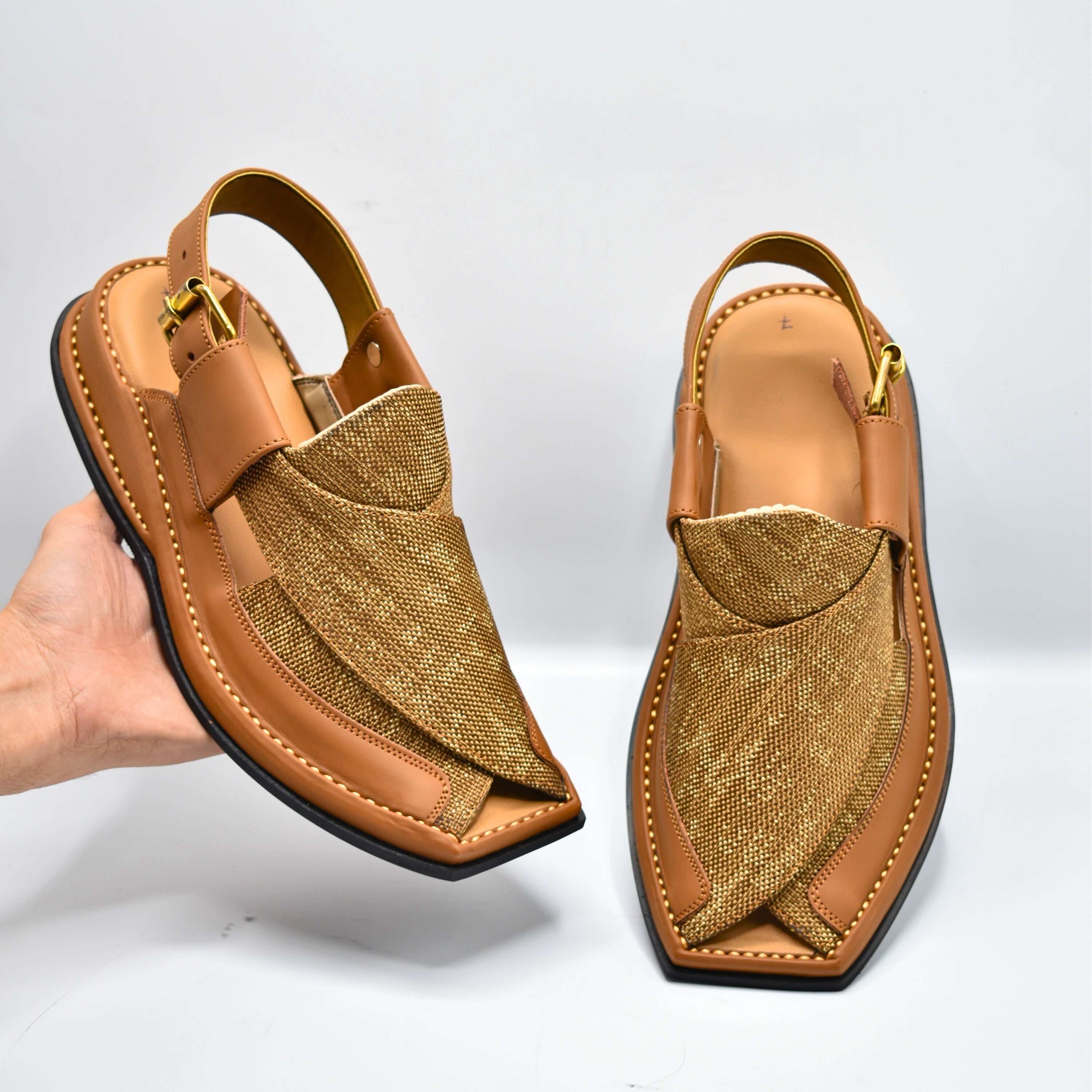 Pihno Fabric Blue Zalmi Chappal